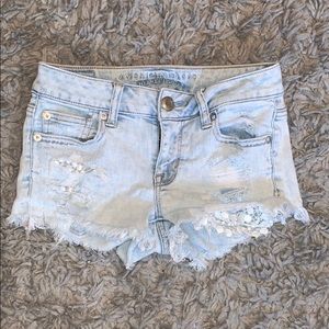 AEO Light wash jean shorts